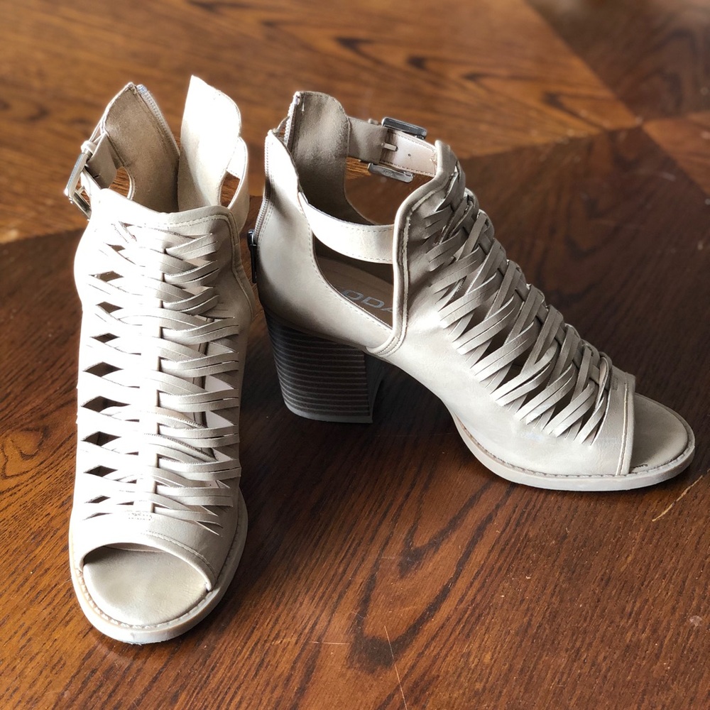 Nude Heel Booties